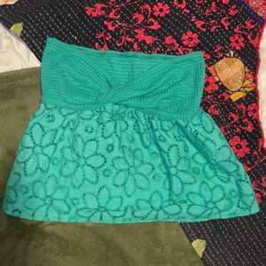 SHEIN Teal Floral Mini Skirt
